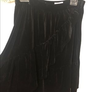 Black velvet skirt